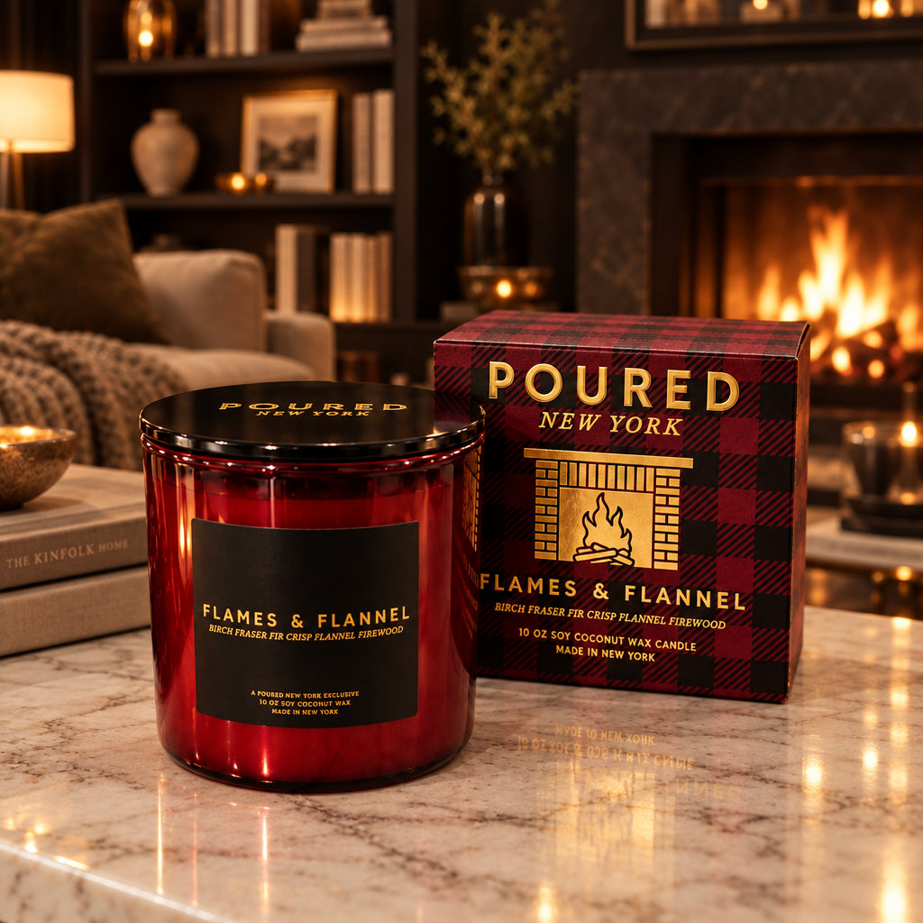 FLAMES + FLANNEL SOY WAX CANDLE