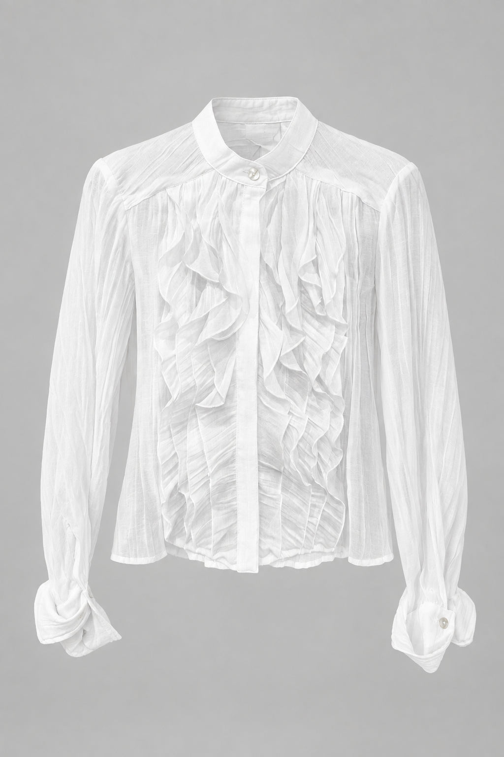 RAFFAELE RUFFLE SHIRT- WHITE