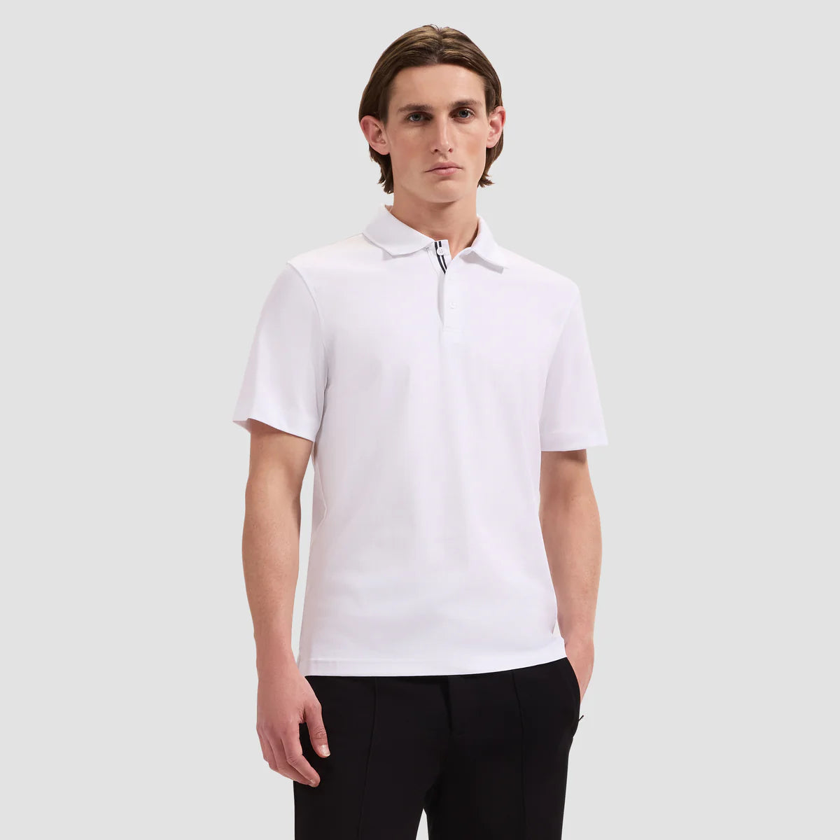 SOLID PIMA COTTON POLO - WHITE