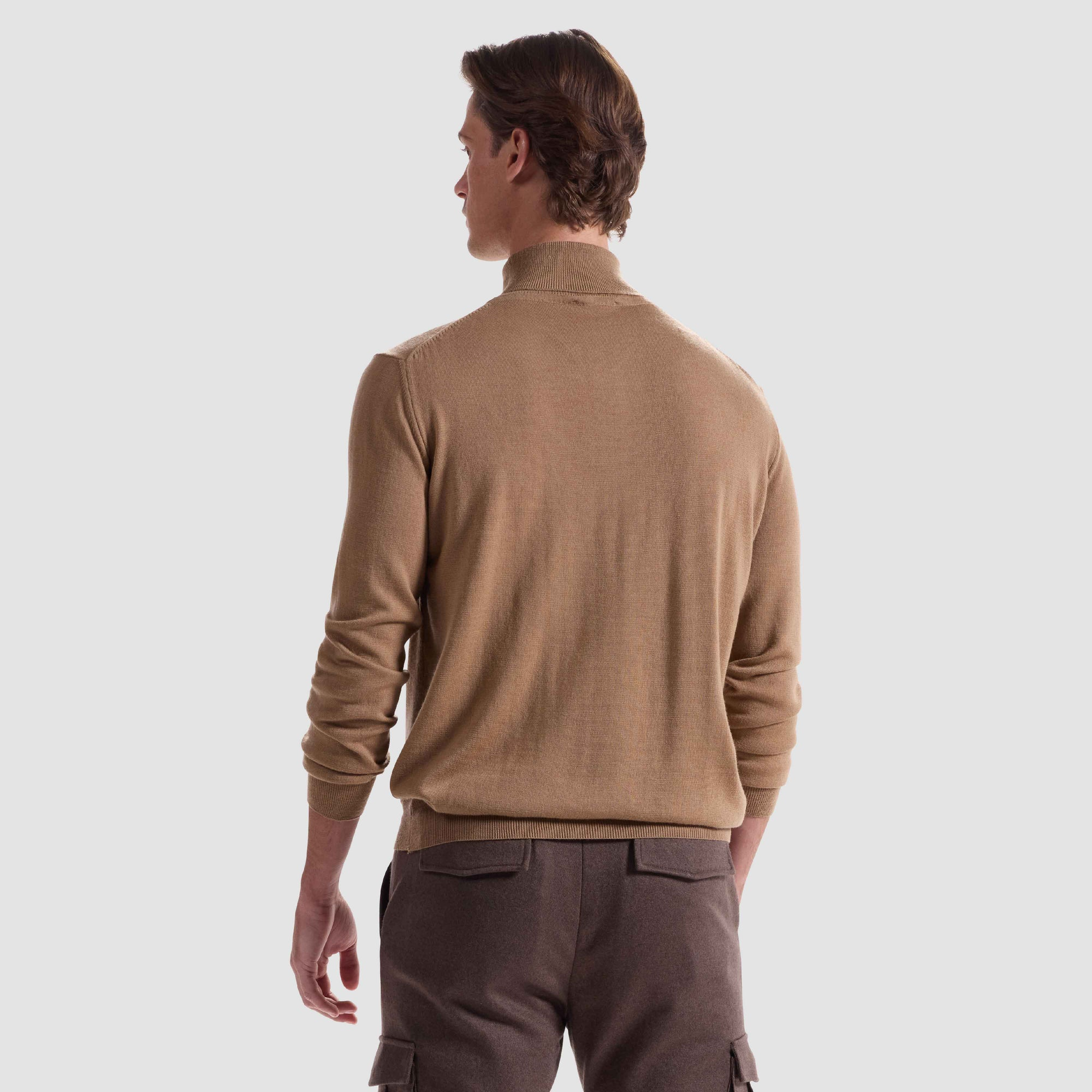SUPER MERINO WOOL TURTLENECK - CAMEL