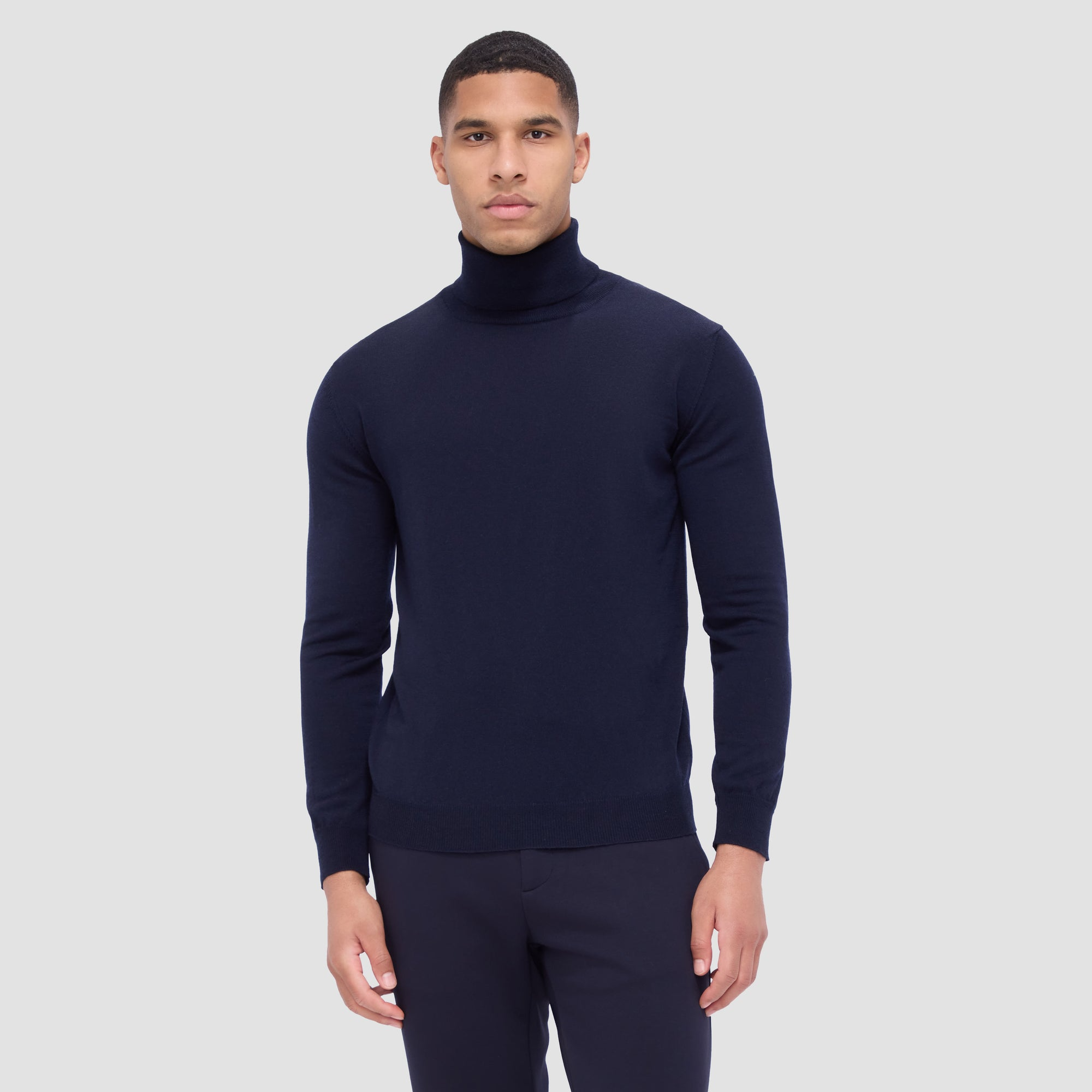 SUPER MERINO WOOL TURTLENECK SWEATER - MIDNIGHT