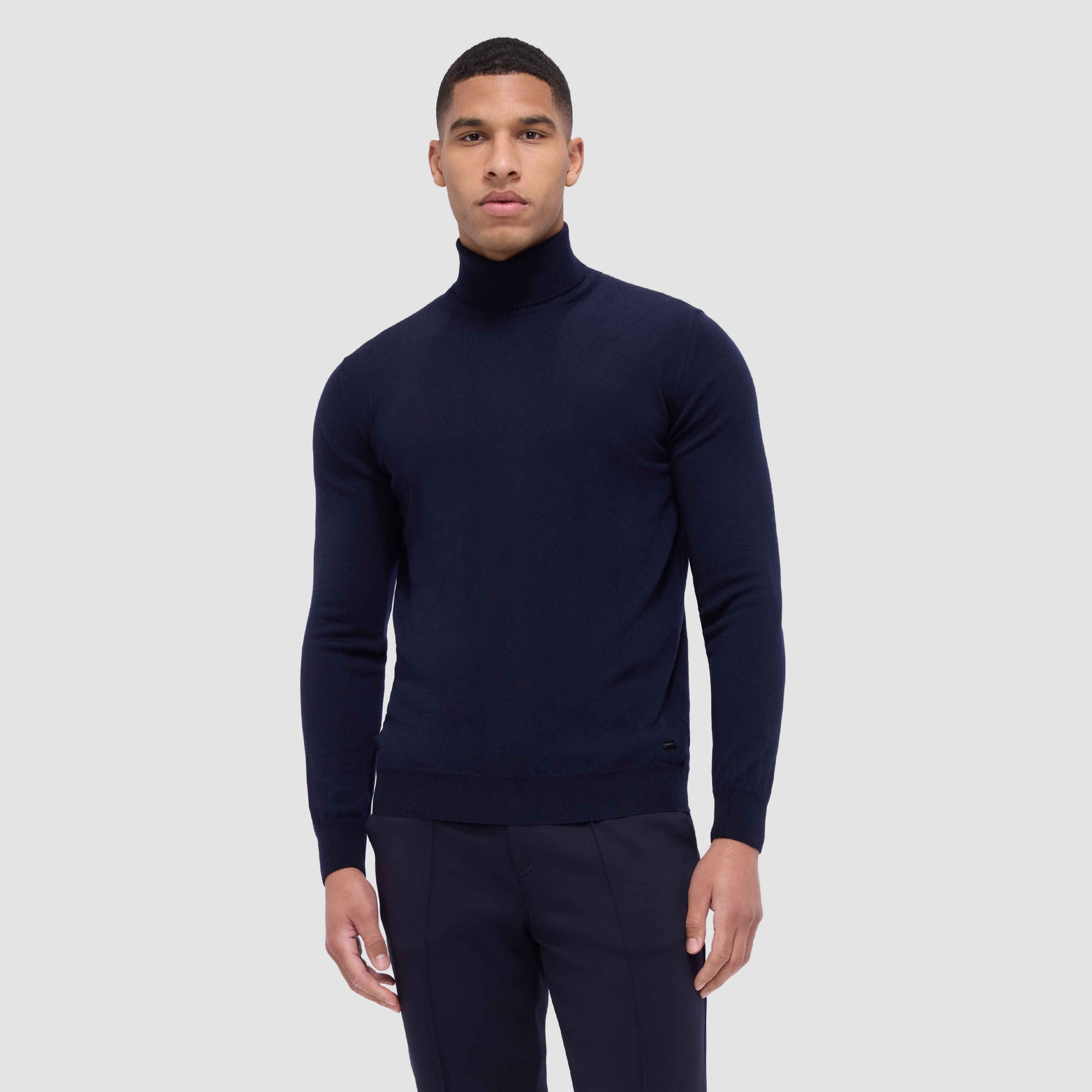 SUPER MERINO WOOL TURTLENECK - BLACK