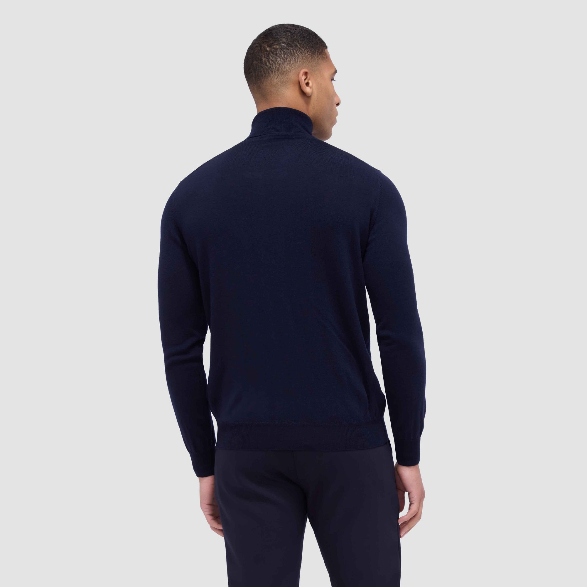 SUPER MERINO WOOL TURTLENECK - BLACK