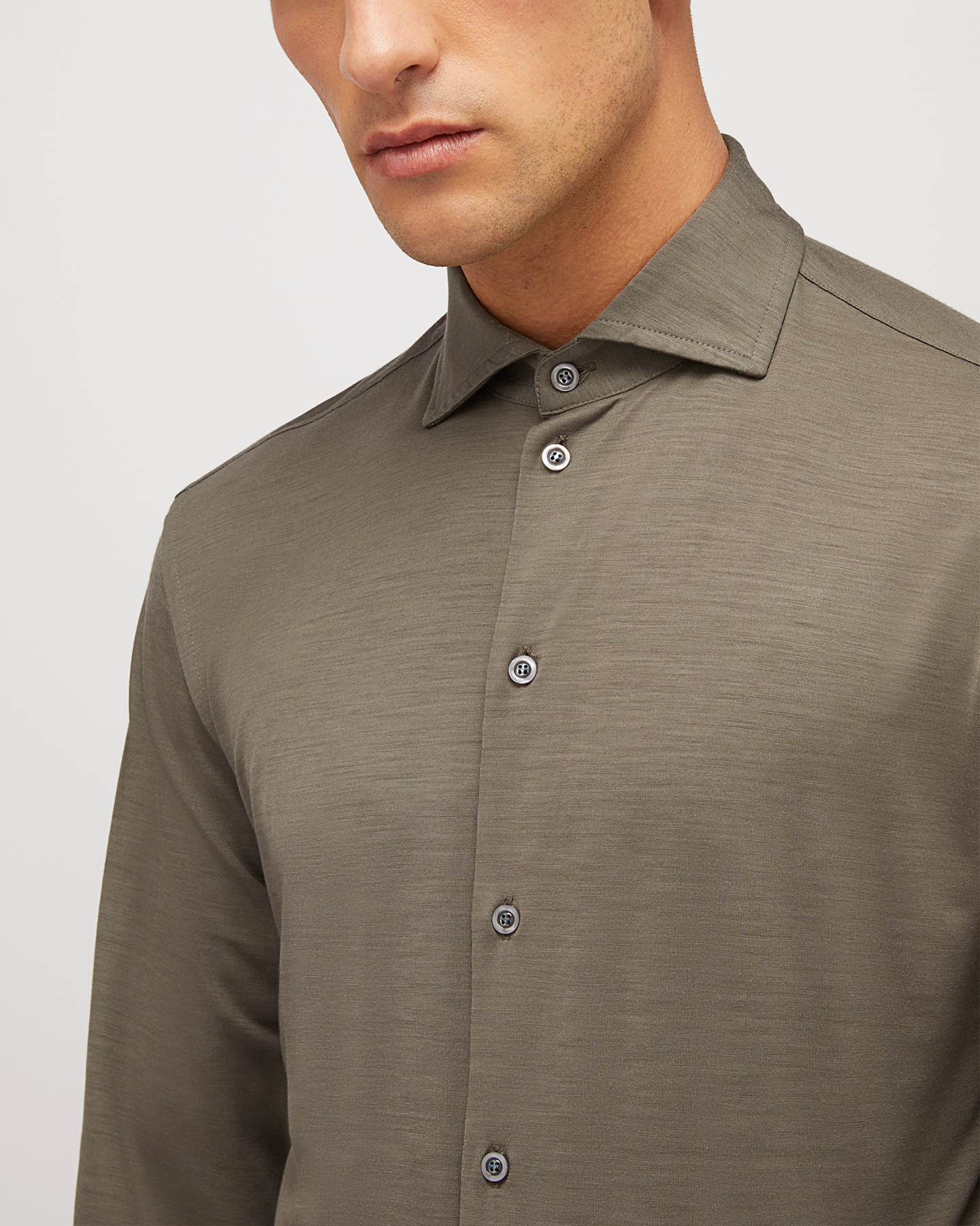 SANTINI REDA ACTIVE WOOL SHIRT - DUSTY OLIVE