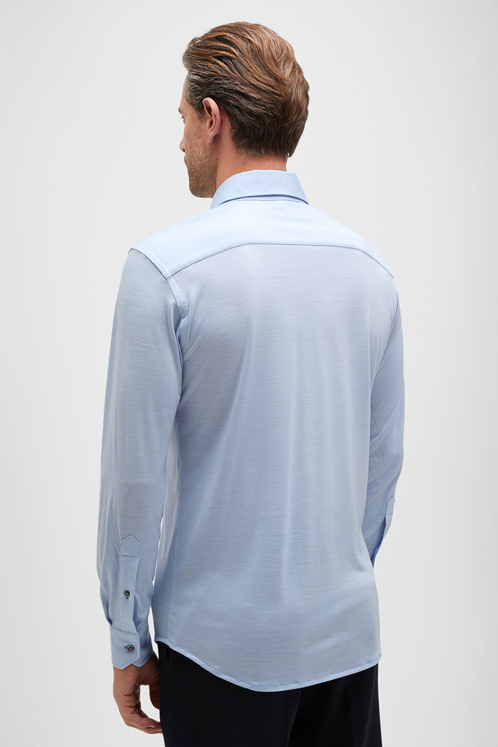 SANTINI REDA ACTIVE WOOL SHIRT - SKY BLUE