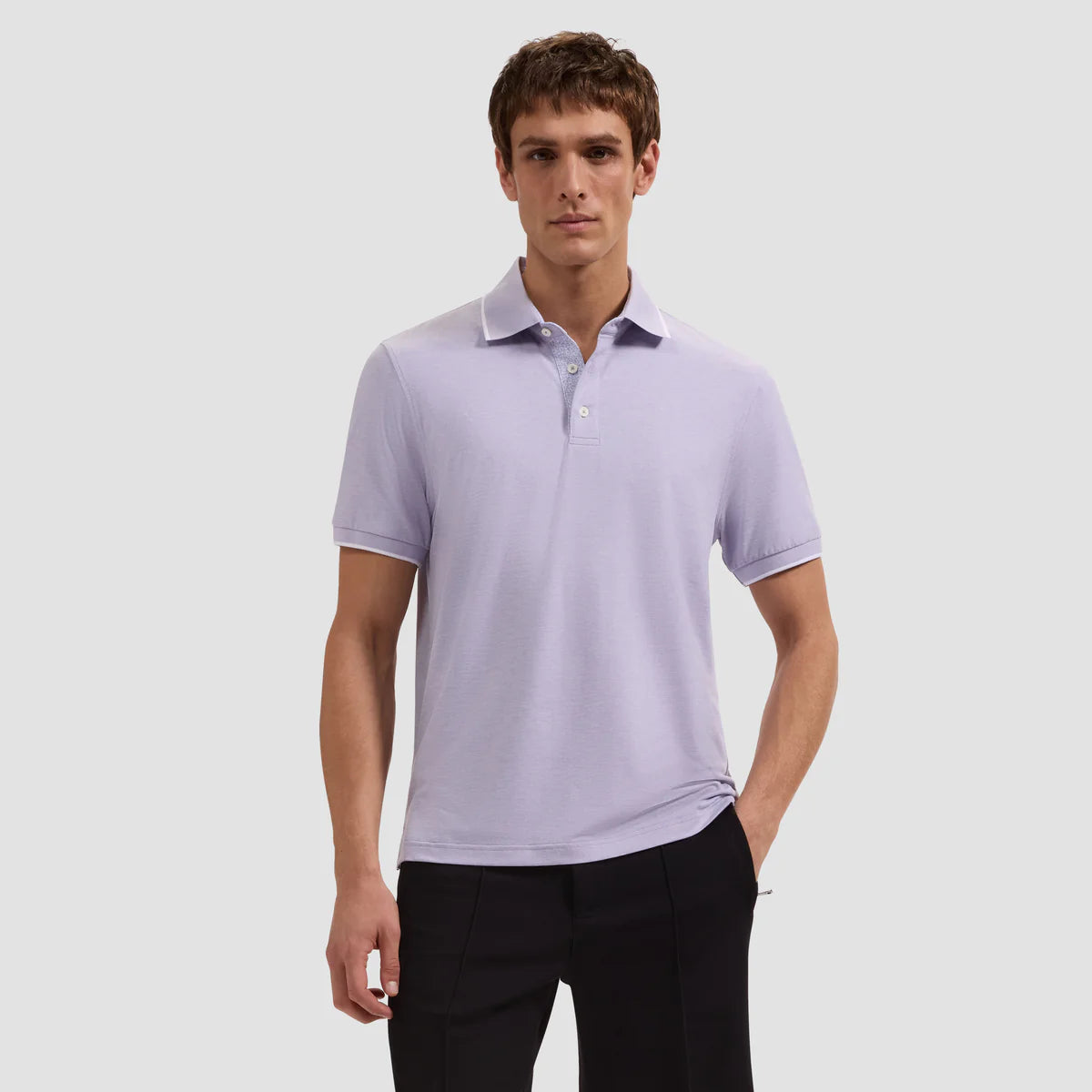 PERFORMANCE POLO WITH CONTRAST TRIM - LAVENDER