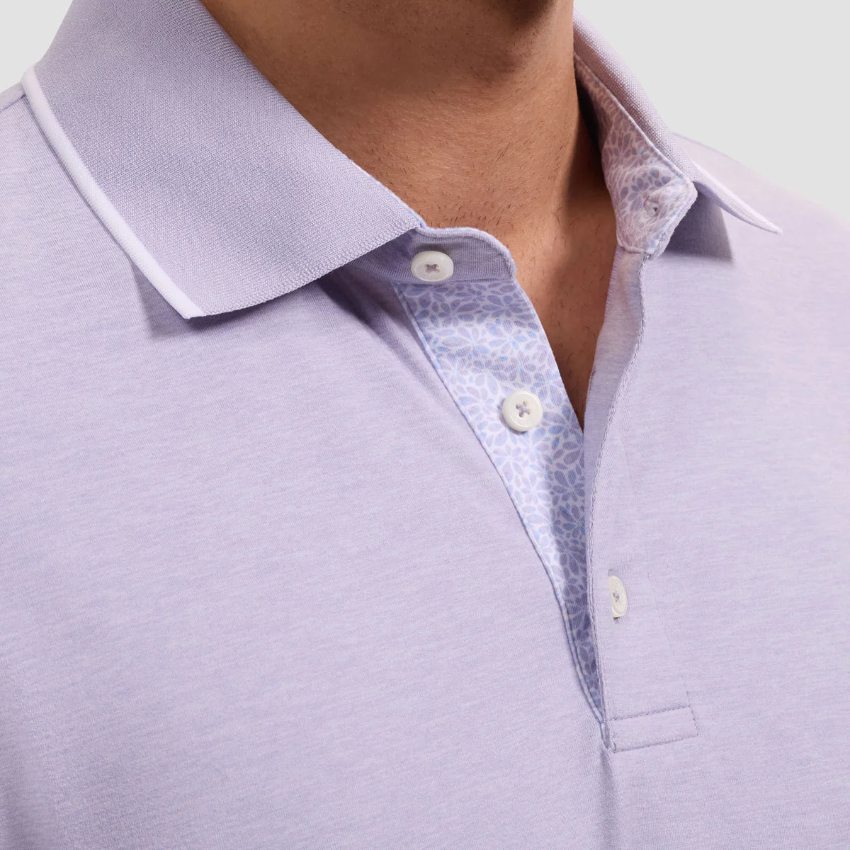 PERFORMANCE POLO WITH CONTRAST TRIM - LAVENDER
