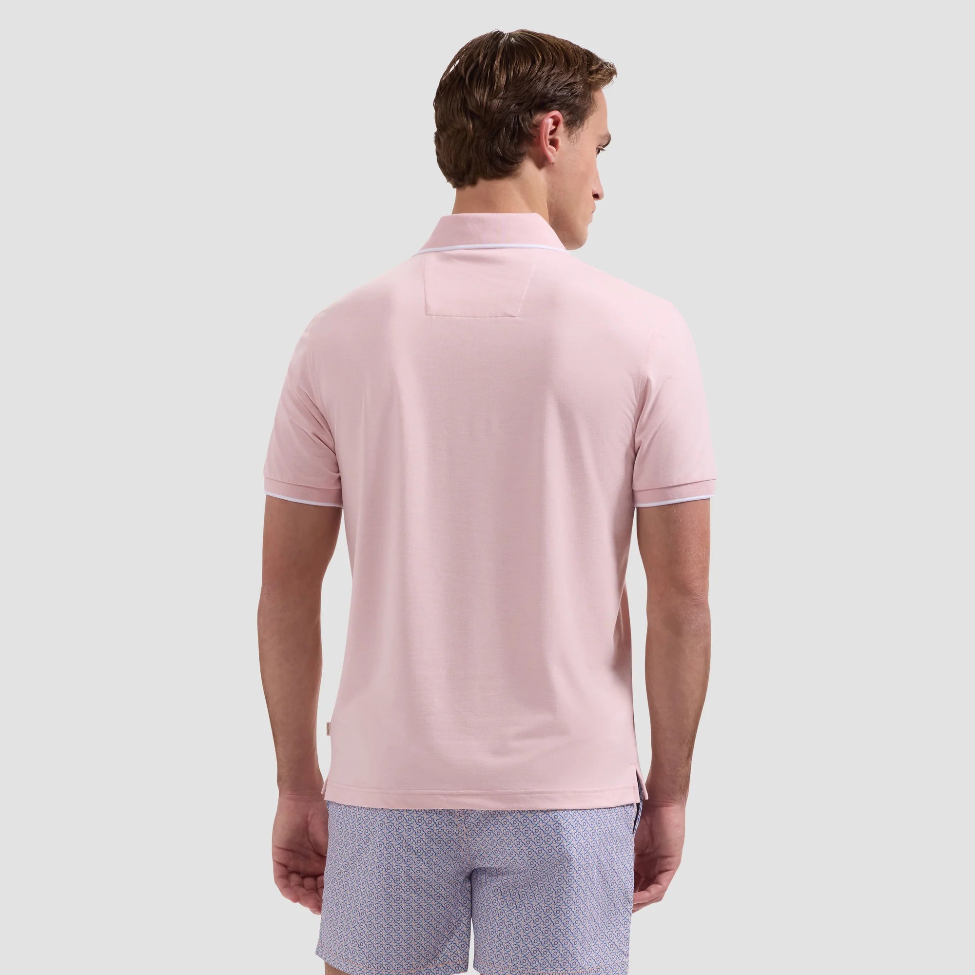 PERFORMANCE POLO WITH CONTRAST TRIM - PINK