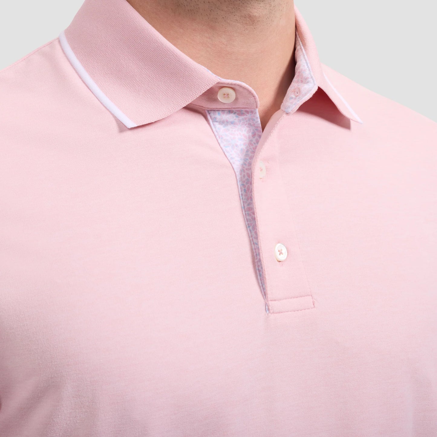 PERFORMANCE POLO WITH CONTRAST TRIM - PINK