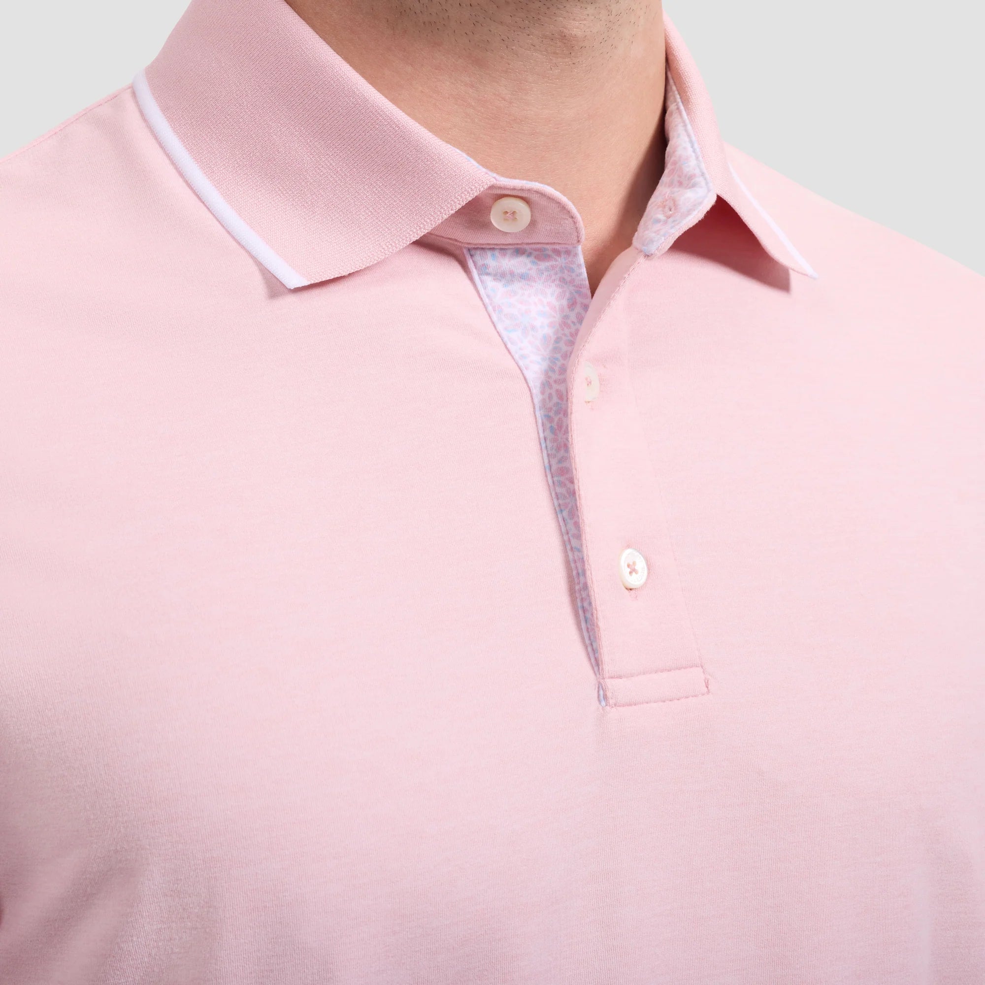 PERFORMANCE POLO WITH CONTRAST TRIM - PINK