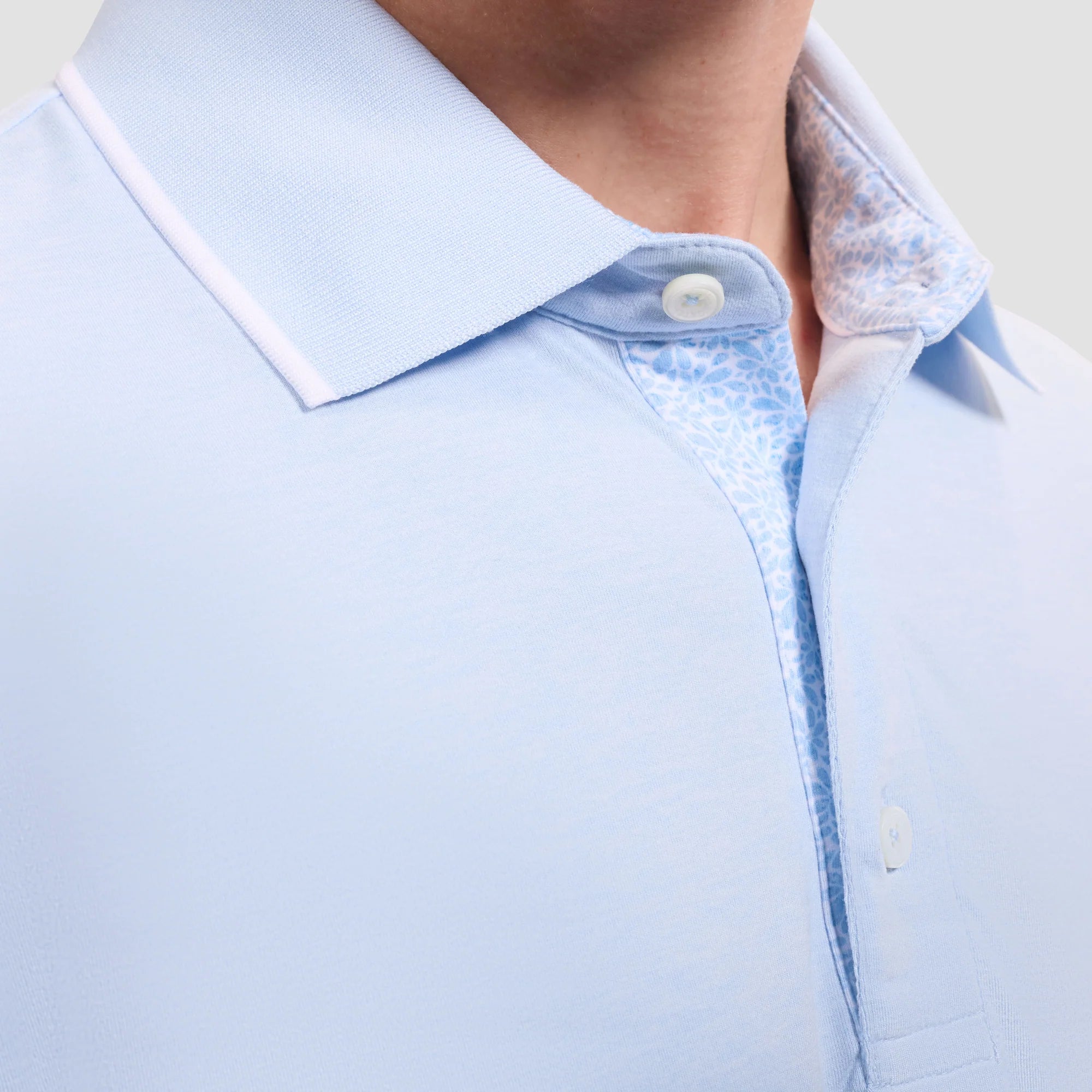 PERFORMANCE POLO WITH CONTRAST TRIM - VISTA BLUE