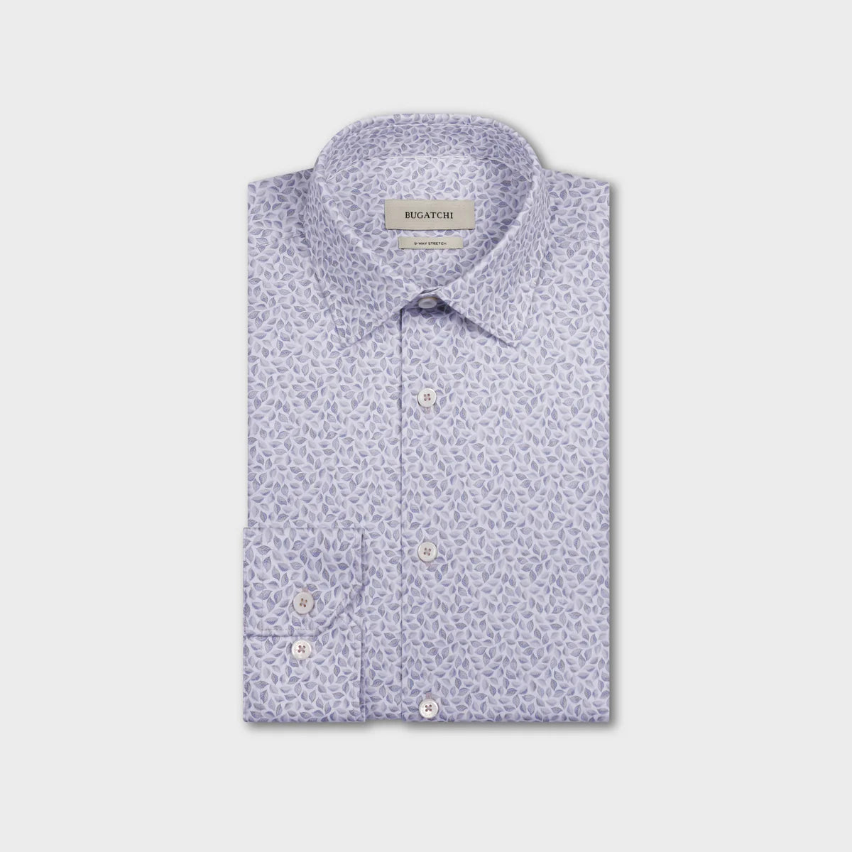 SMALL LEAF PRINT 8 WAY STRETCH SHIRT - SAND