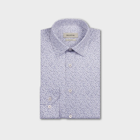SMALL LEAF PRINT 8 WAY STRETCH SHIRT - SAND