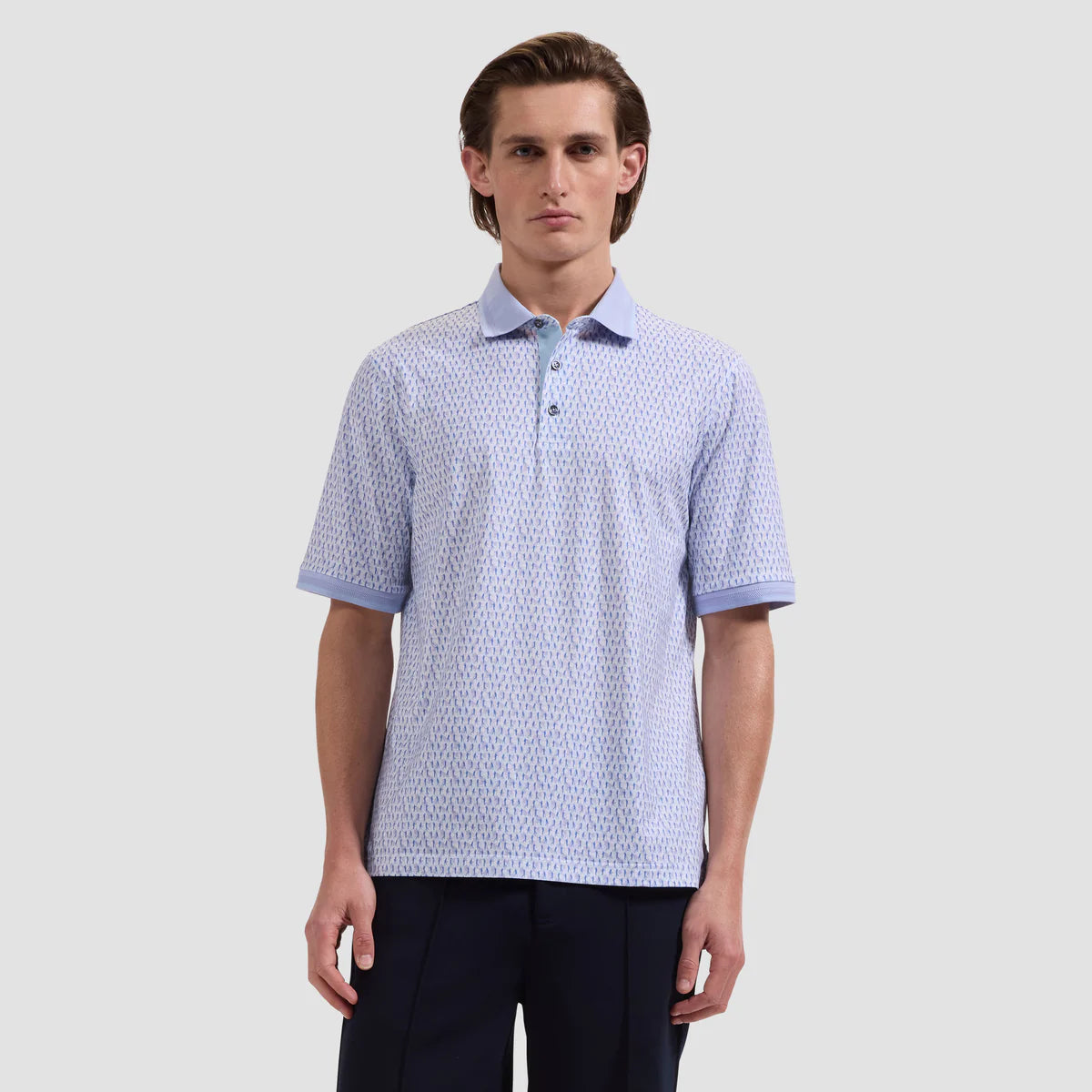 GOLF PRINT OOOHCOTTON POLO - LAVENDER