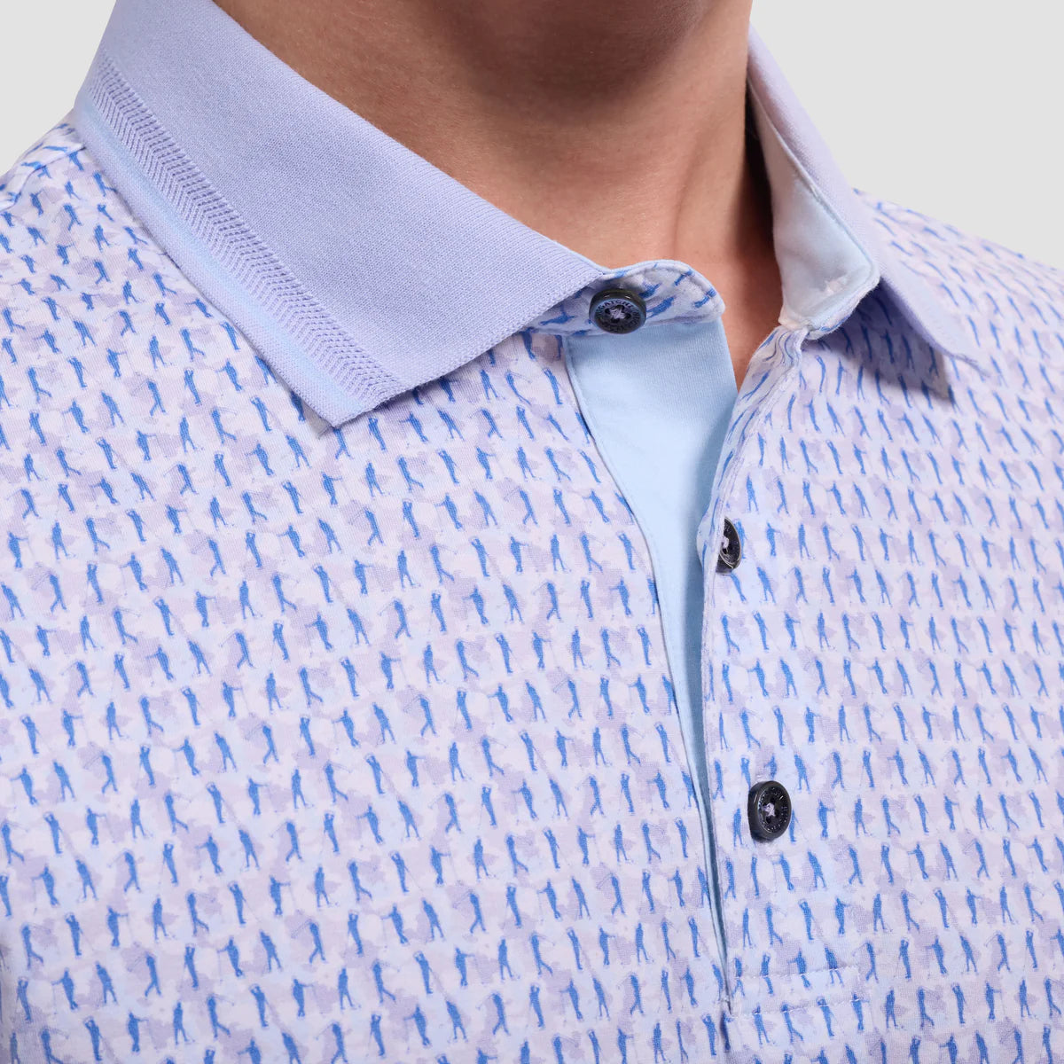 GOLF PRINT OOOHCOTTON POLO - LAVENDER