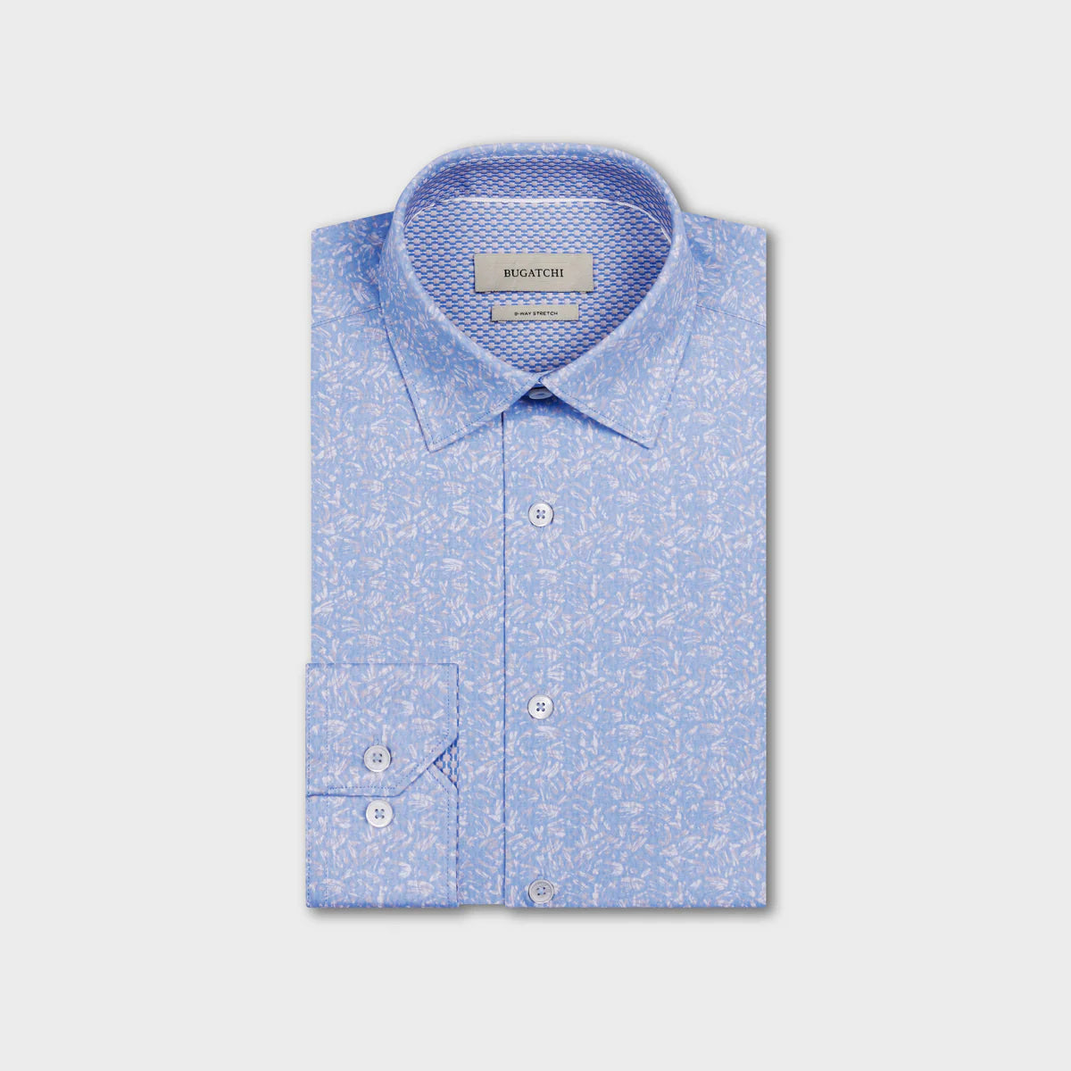 ABSTRACT BOTANICAL PRINT 8 WAY STRETCH SHIRT - AIR BLUE