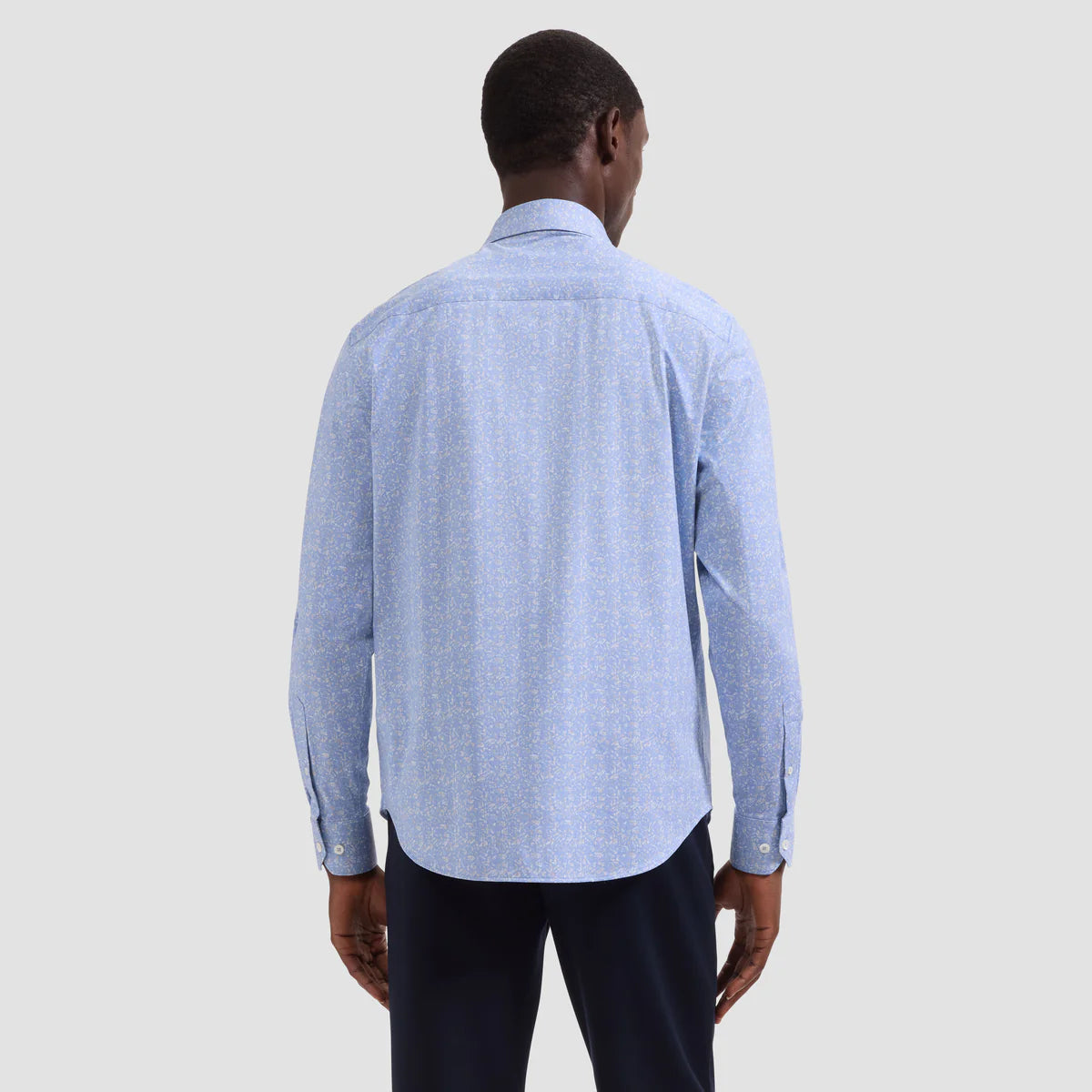 ABSTRACT BOTANICAL PRINT 8 WAY STRETCH SHIRT - AIR BLUE