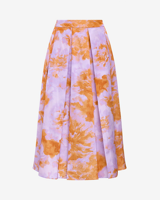EVERGLOW TAFFETA SKIRT - LILAC/ORANGE