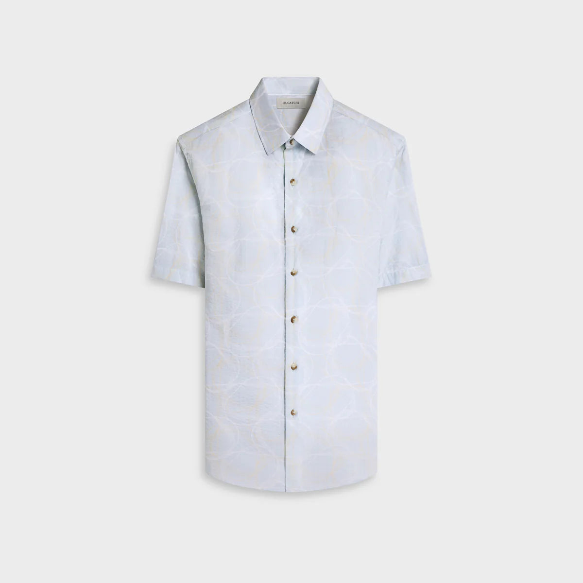 ABSTRACT PRINT SEERSUCKER SHORT SLEEVE SHIRT - SEA SPRAY
