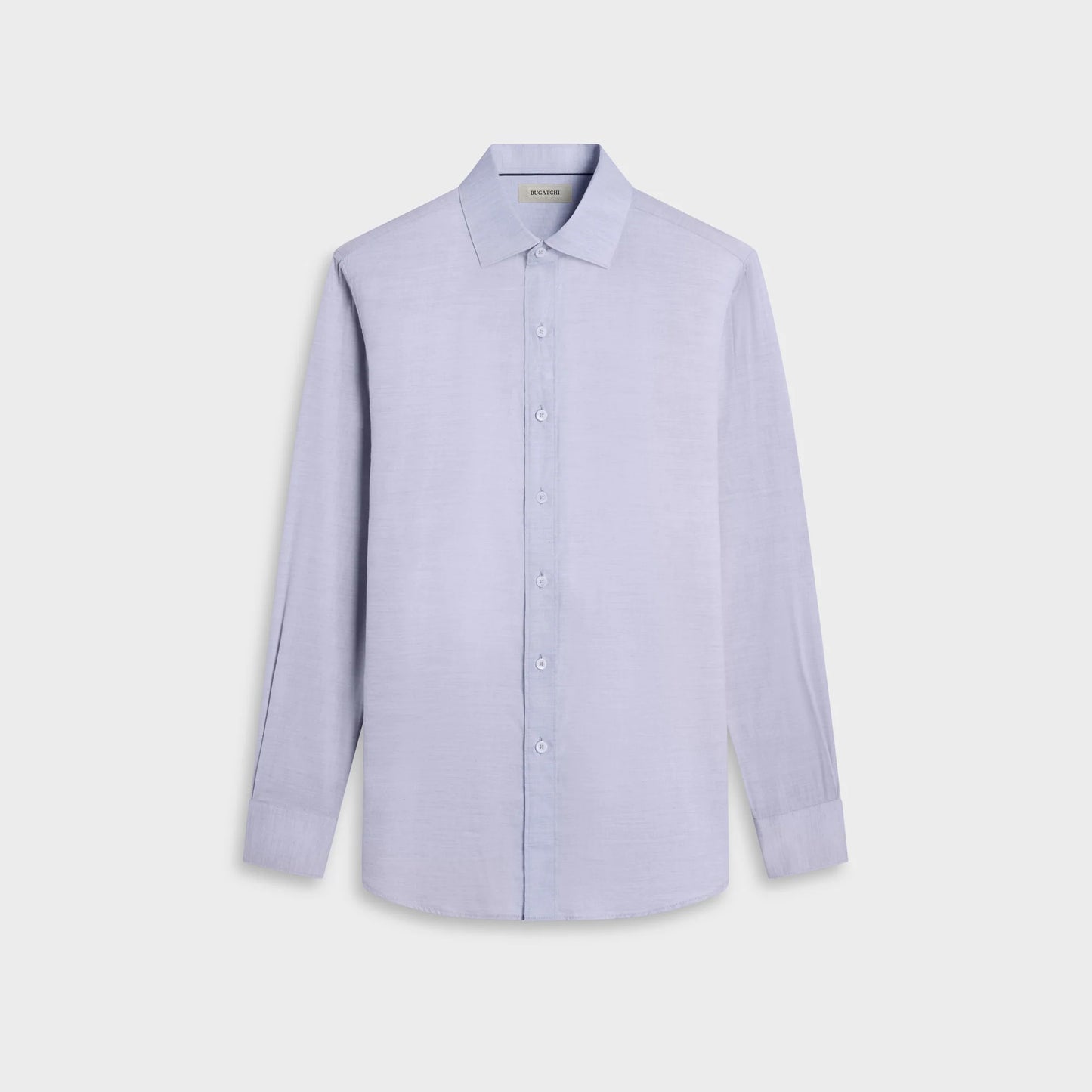 SOLID COTTON VISCOSE SILK SHAPED FIT SHIRT - AIR BLUE