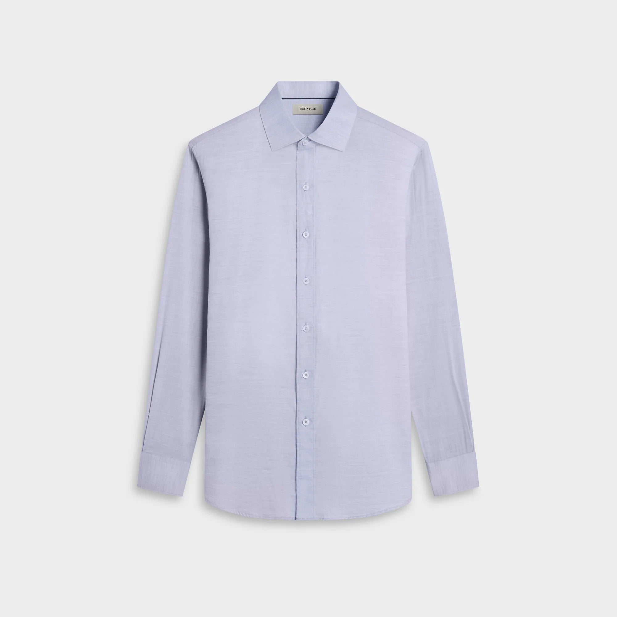 SOLID COTTON VISCOSE SILK SHAPED FIT SHIRT - AIR BLUE