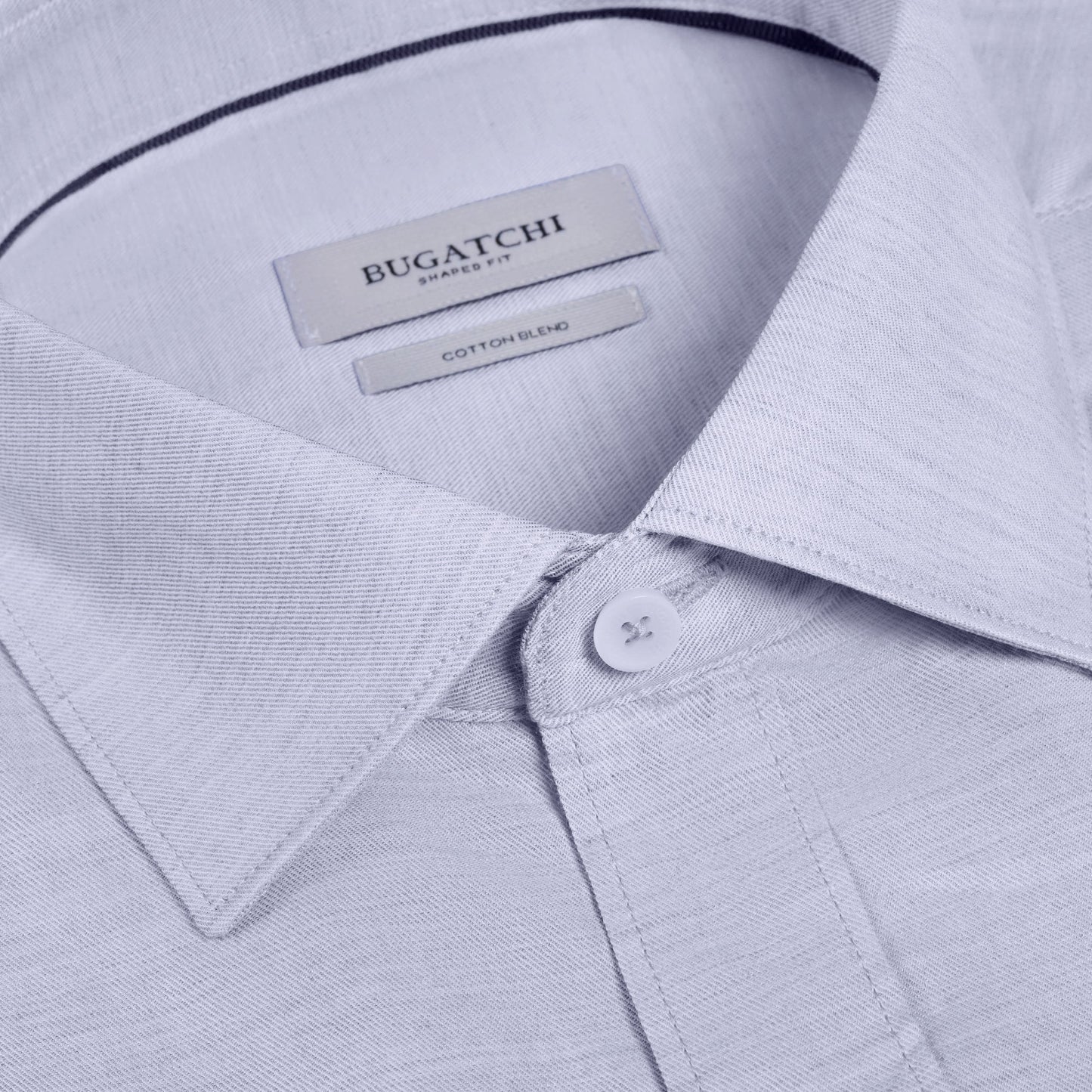 SOLID COTTON VISCOSE SILK SHAPED FIT SHIRT - AIR BLUE