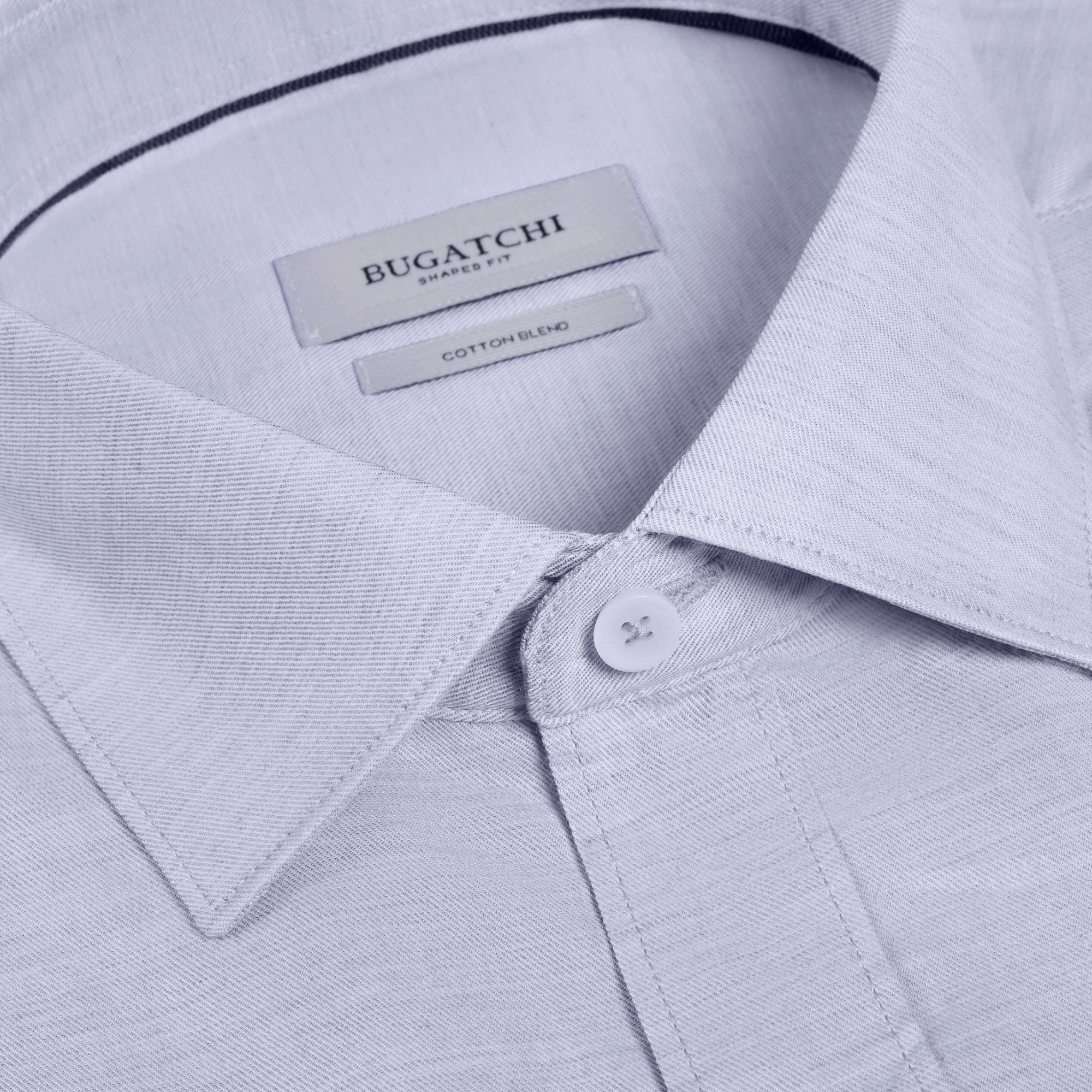 SOLID COTTON VISCOSE SILK SHAPED FIT SHIRT - AIR BLUE