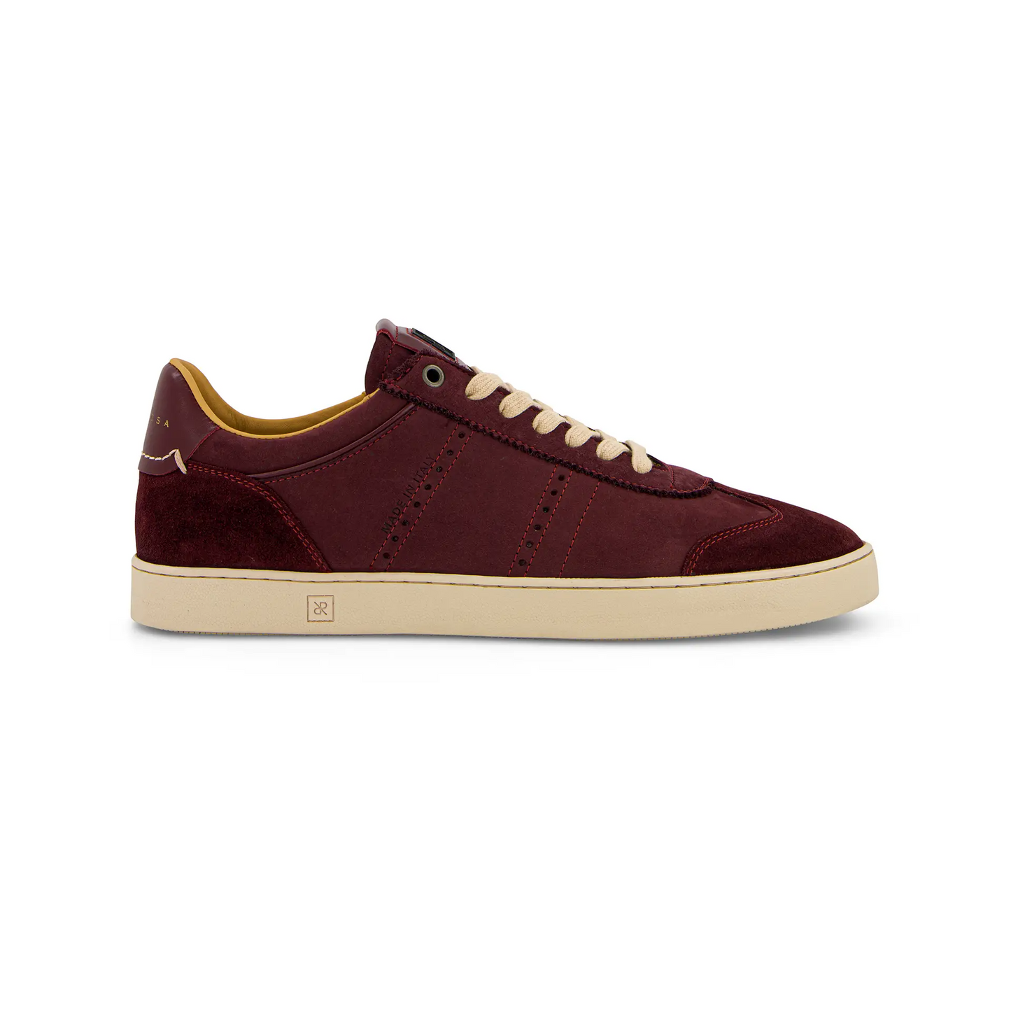 JUDY MEN'S NUBUCK LEATHER SUEDE SNEAKER - BORDEAUX