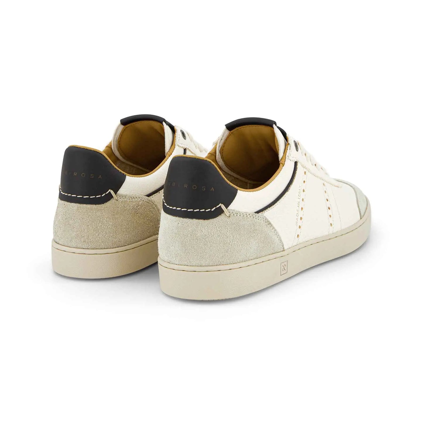 JUDY MEN'S LEATHER SUEDE SNEAKER - WHITE/BLACK