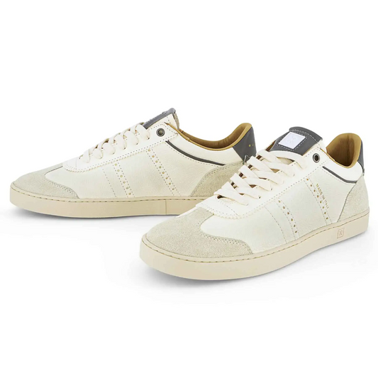 JUDY MEN'S CALF LEATHER SNEAKER - WHITE/GREY