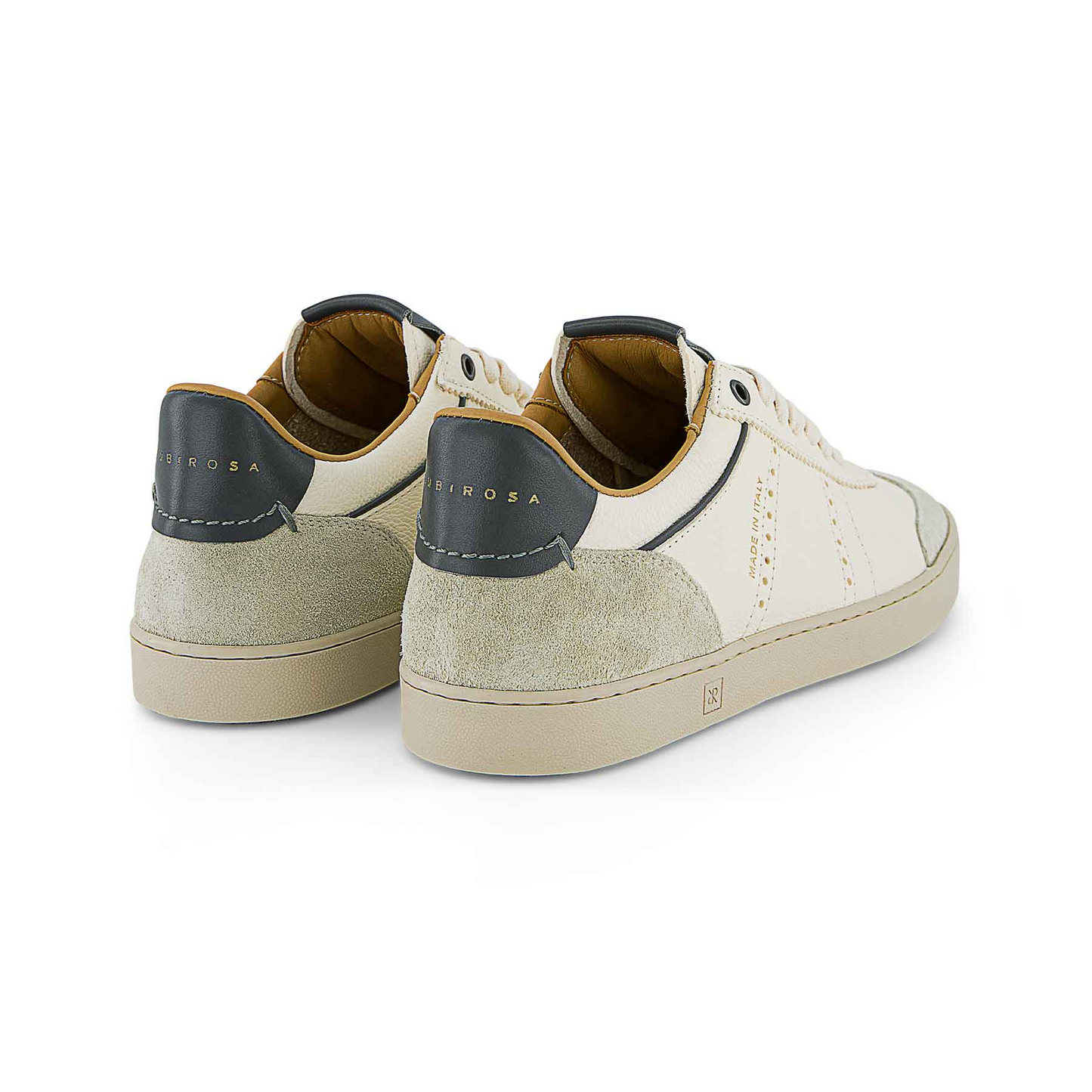 JUDY MEN'S CALF LEATHER SNEAKER - WHITE/GREY