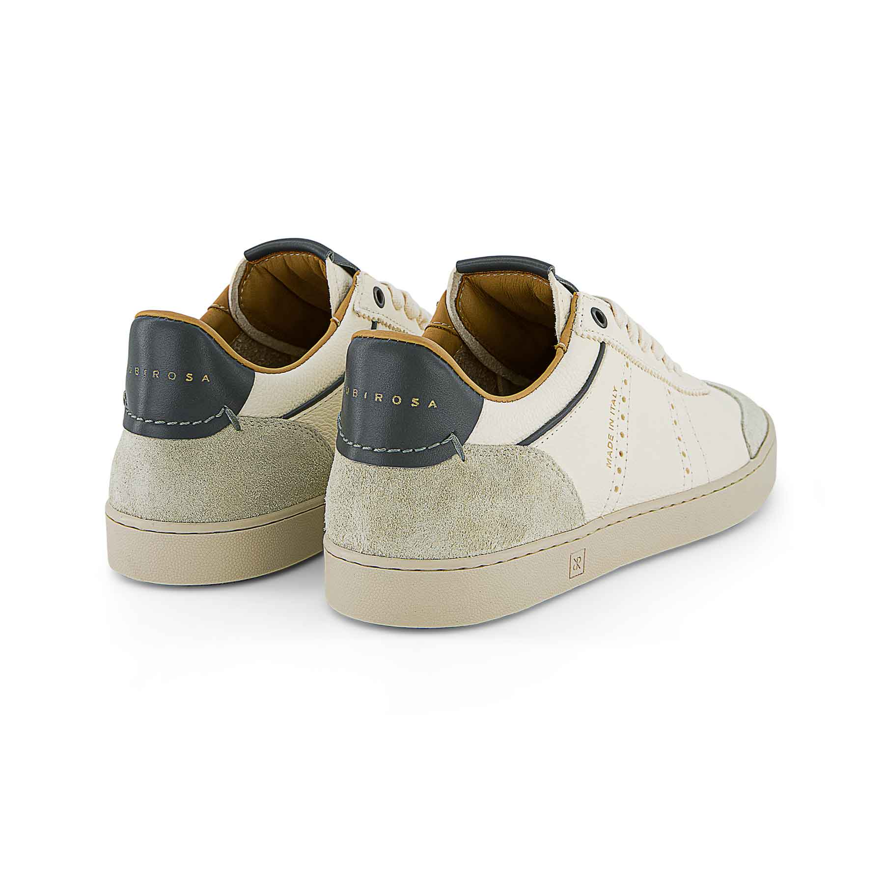 JUDY MEN'S CALF LEATHER SNEAKER - WHITE/GREY