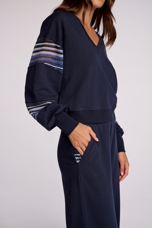 JAYDEN FRENCH TERRY PULLOVER - NAVY