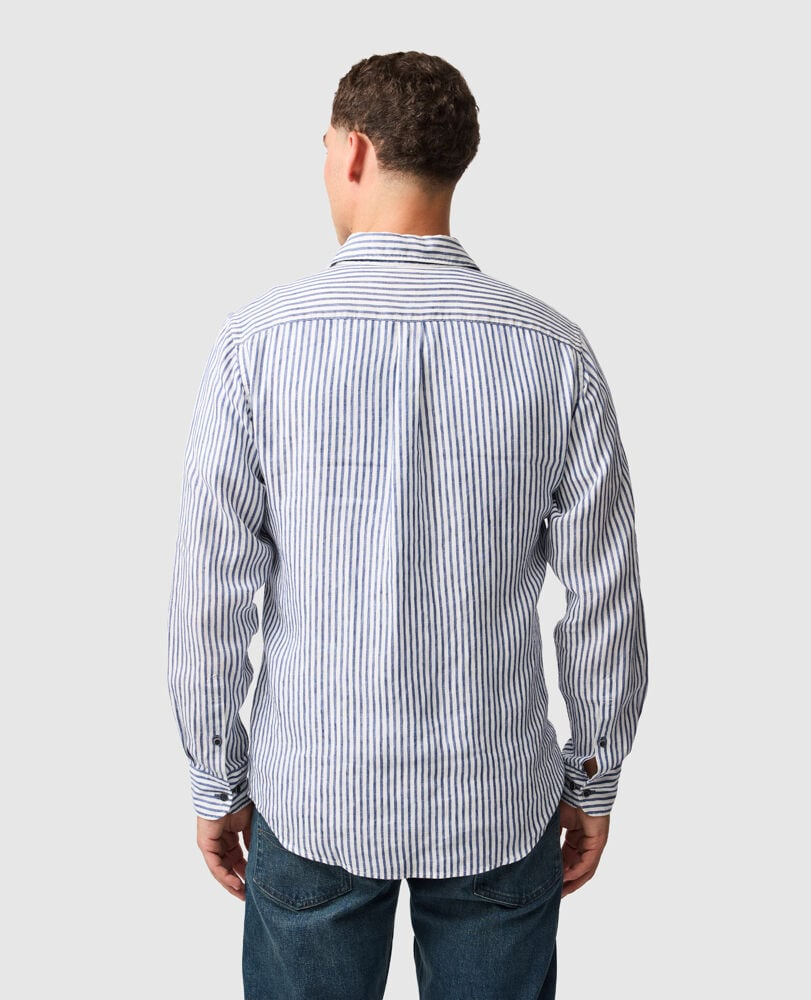 PORT CHARLES LINEN SHIRT - DEEP OCEAN