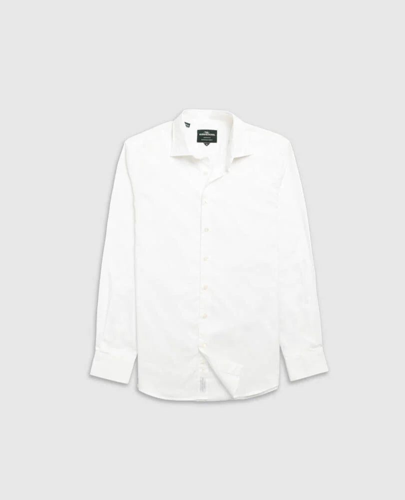 FRESHFORD AUSTRALIAN COTTON BLEND SHIRT - SNOW