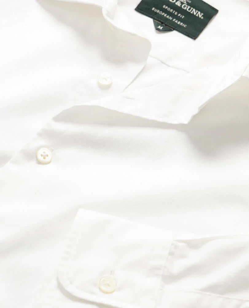 FRESHFORD AUSTRALIAN COTTON BLEND SHIRT - SNOW