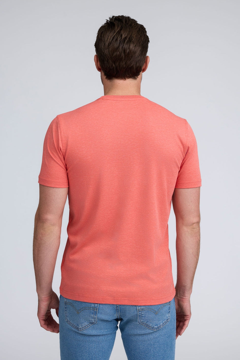 PURE AQUA COTTON CREW NECK T-SHIRT - CORAL