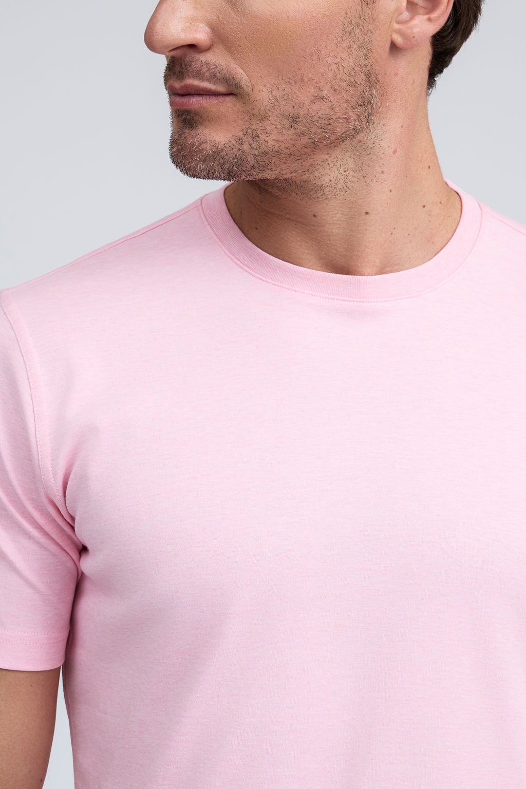 PURE AQUA COTTON CREW NECK T-SHIRT - PINK