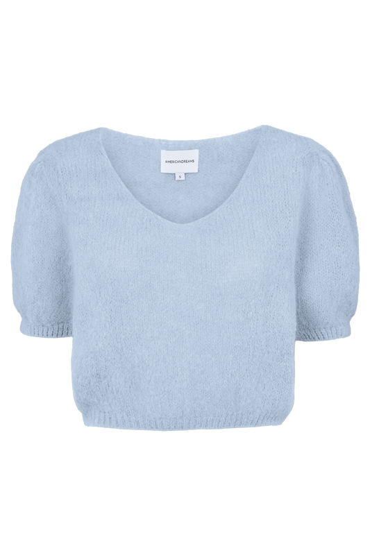 LOLANDA SHORT SLEEVE SWEATER - LIGHT BLUE
