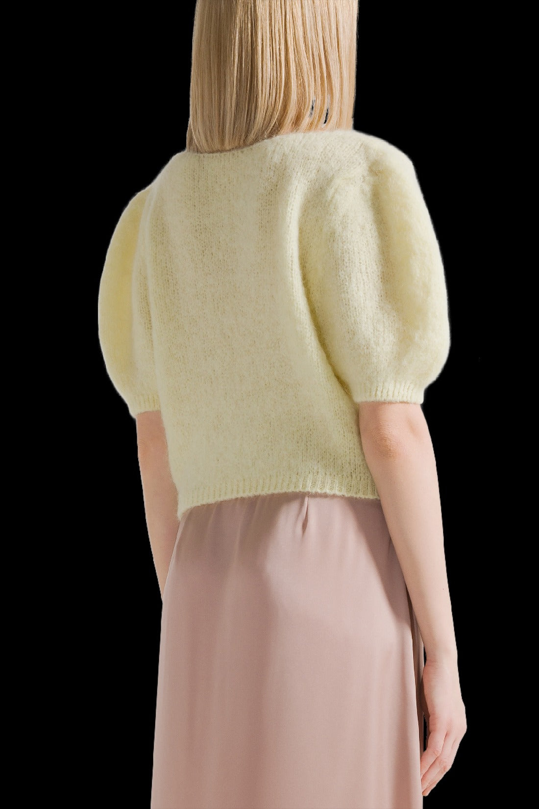 LOLANDA SHORT SLEEVE SWEATER - LIGHT YELLOW