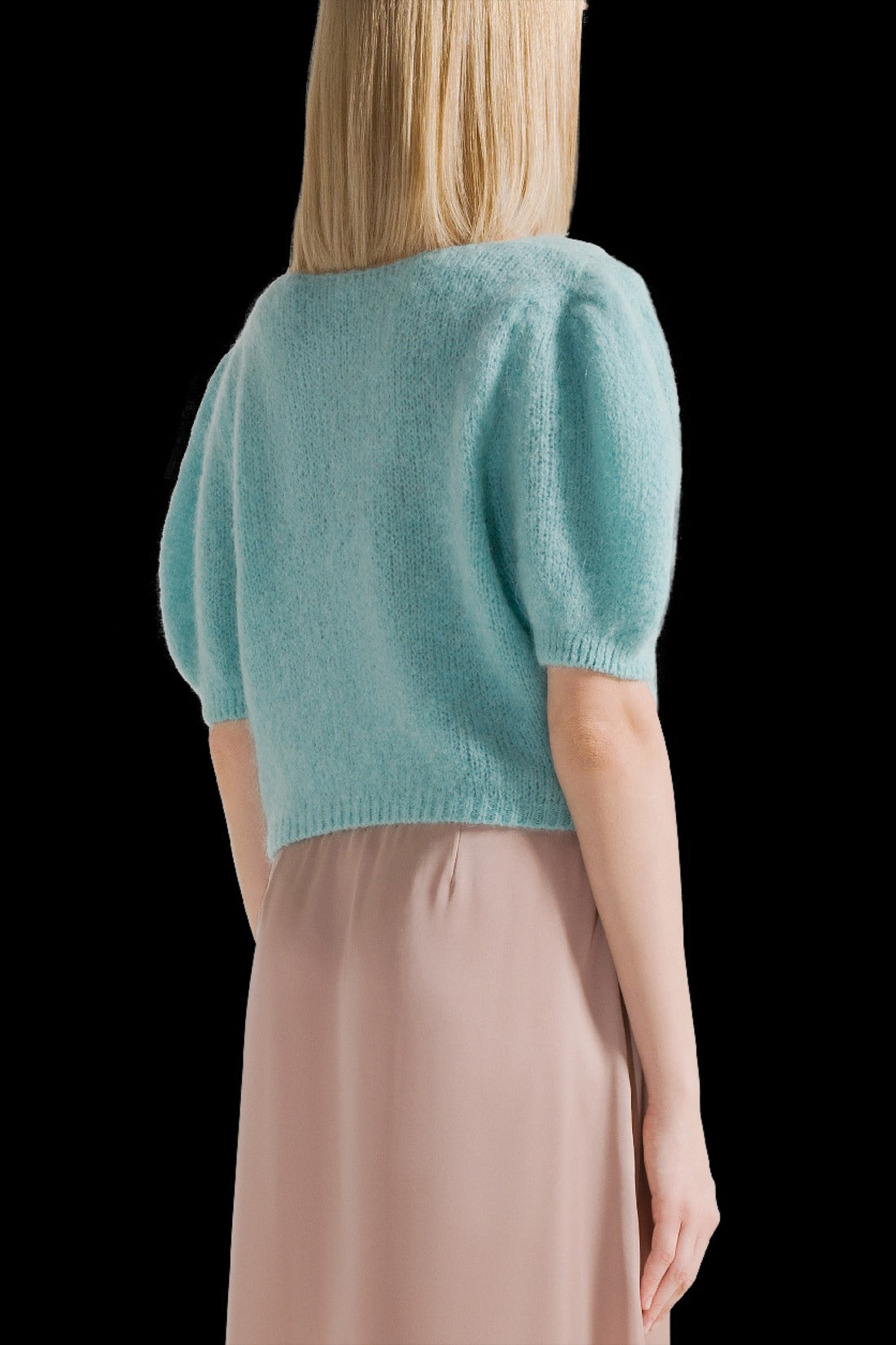 LOLANDA SHORT SLEEVE SWEATER - SEAFOAM GREEN