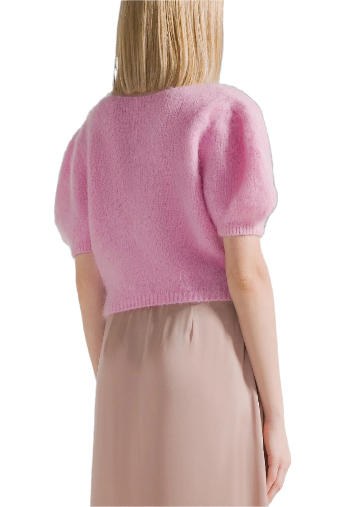 LOLANDA SHORT SLEEVE SWEATER - SOFT BERRY