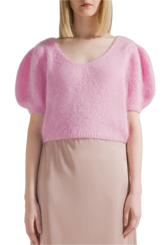 LOLANDA SHORT SLEEVE SWEATER - SOFT BERRY