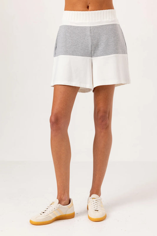 BRISA FRENCH TERRY SHORT - HEATHER GREY/COCONUT MILK