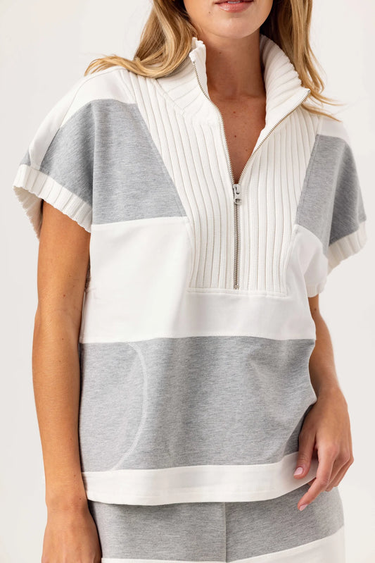 CERER FRENCH TERRY POPOVER - HEATHER GREY/COCONUT MILK