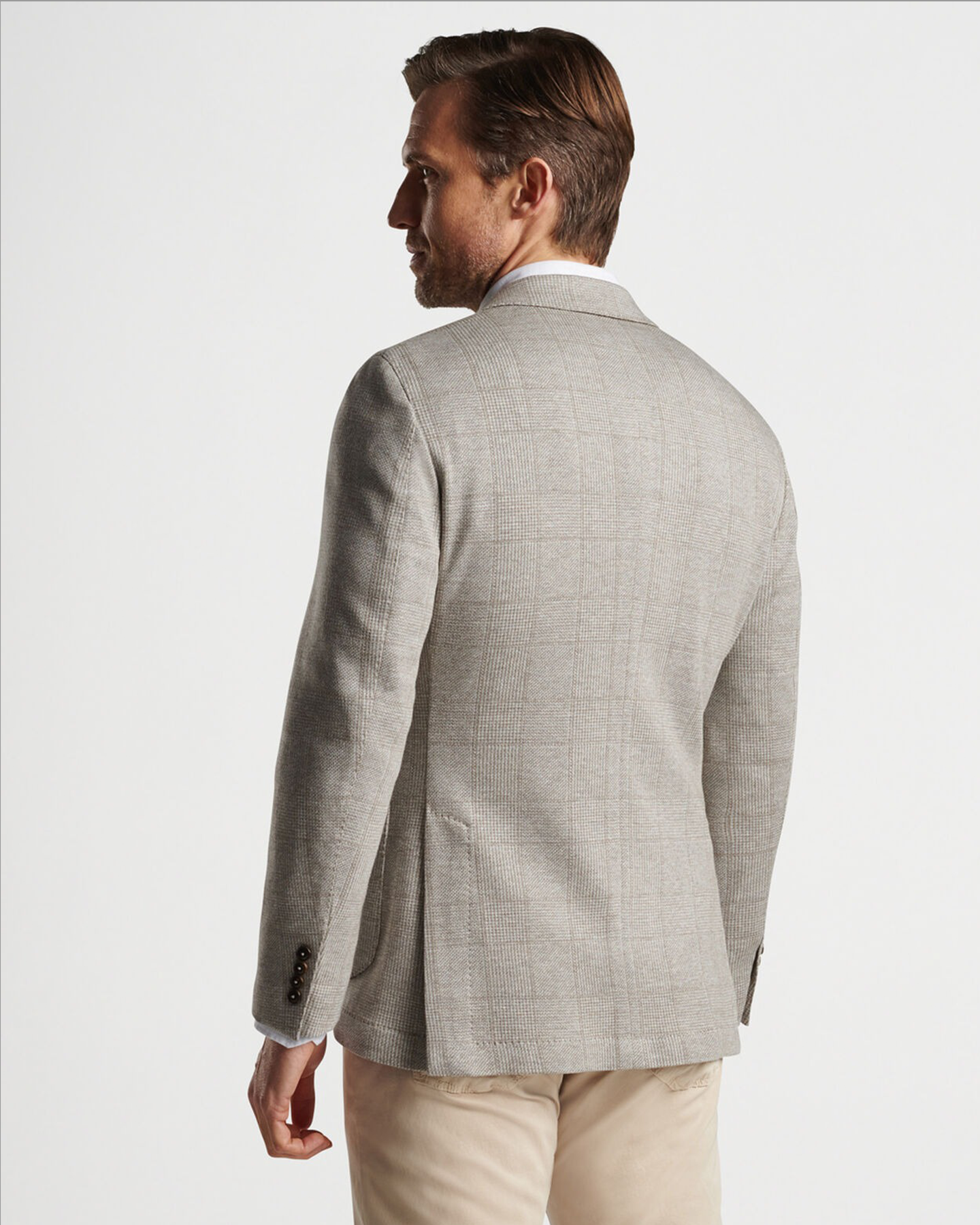 CAROVA JERSEY HOUNDSTOOTH SOFT JACKET - ICED CHAI