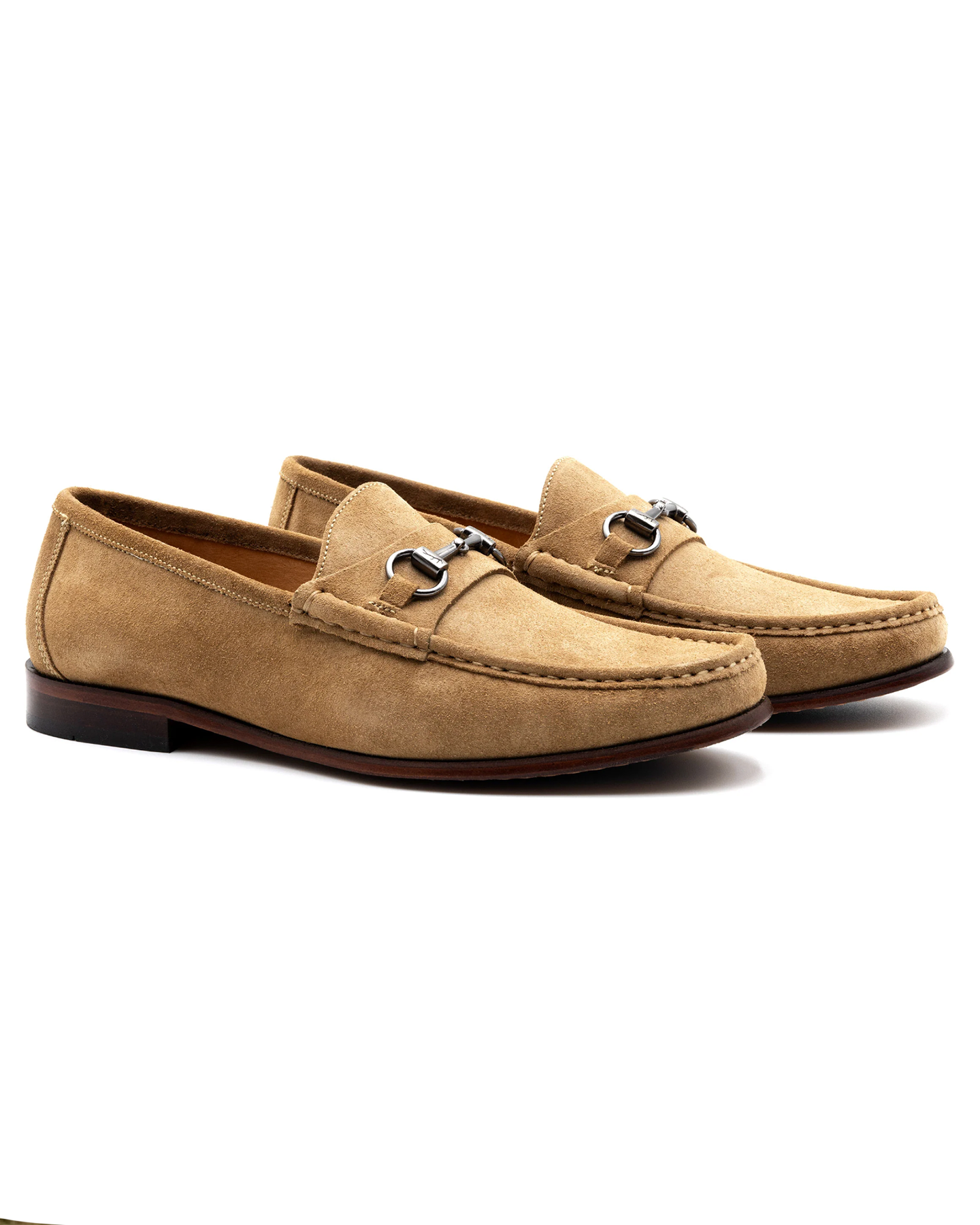 ADDISON SUEDE HORSE BIT LOAFER - KHAKI