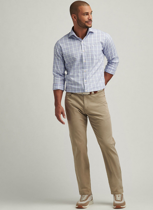 SIGNATURE SATEEN FIVE POCKET PANT - GRAIN