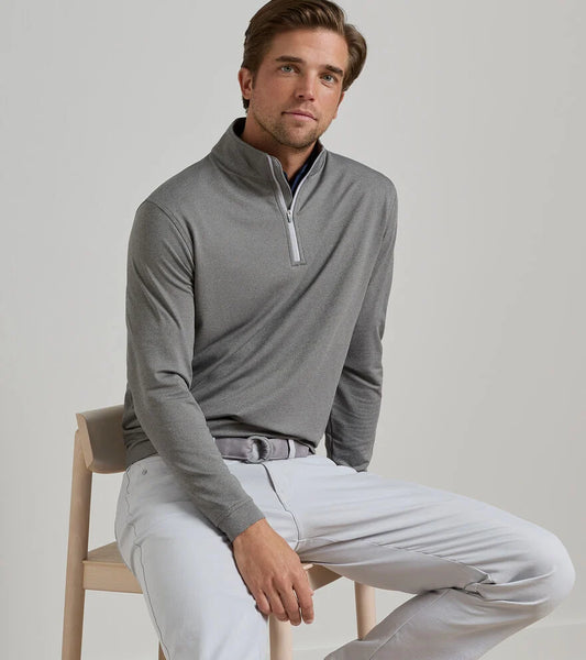 PERTH MELANGE PERFORMANCE QUARTER ZIP-SMOKE