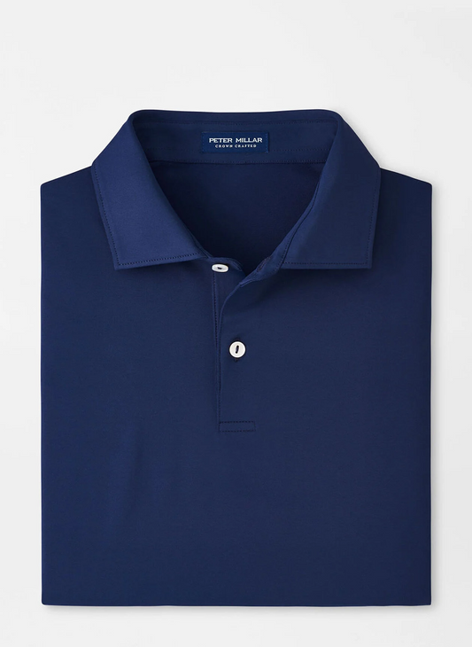 SOLID PERFORMANCE JERSEY POLO - NAVY
